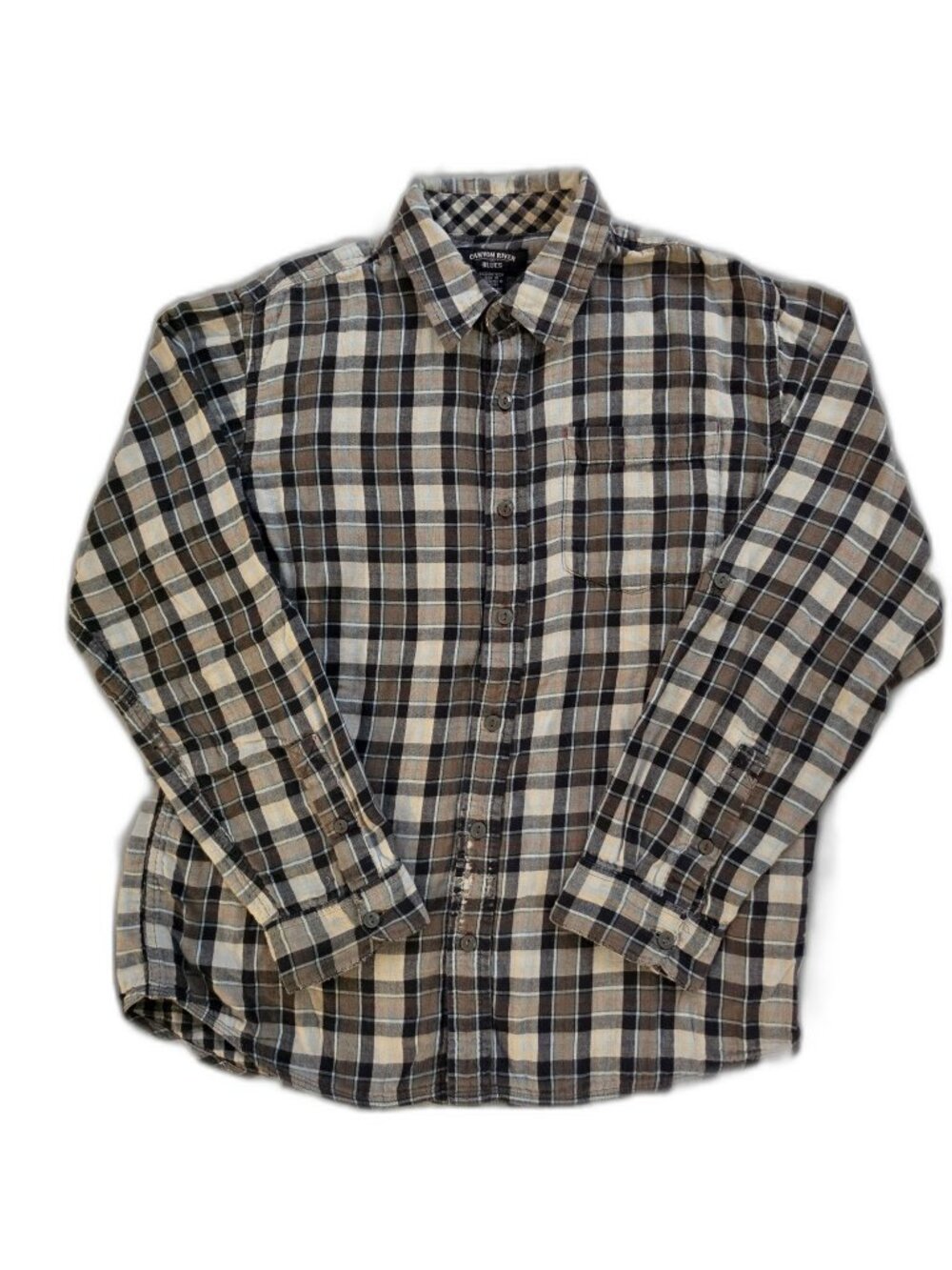 3/$20 Canyon River Blues Plaid Shirt Boys Large 14/16 Long Sleeve